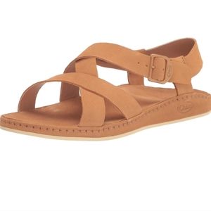 Chaco Wayfarer Suede Sandals in Doe (cream/tan) sz 9